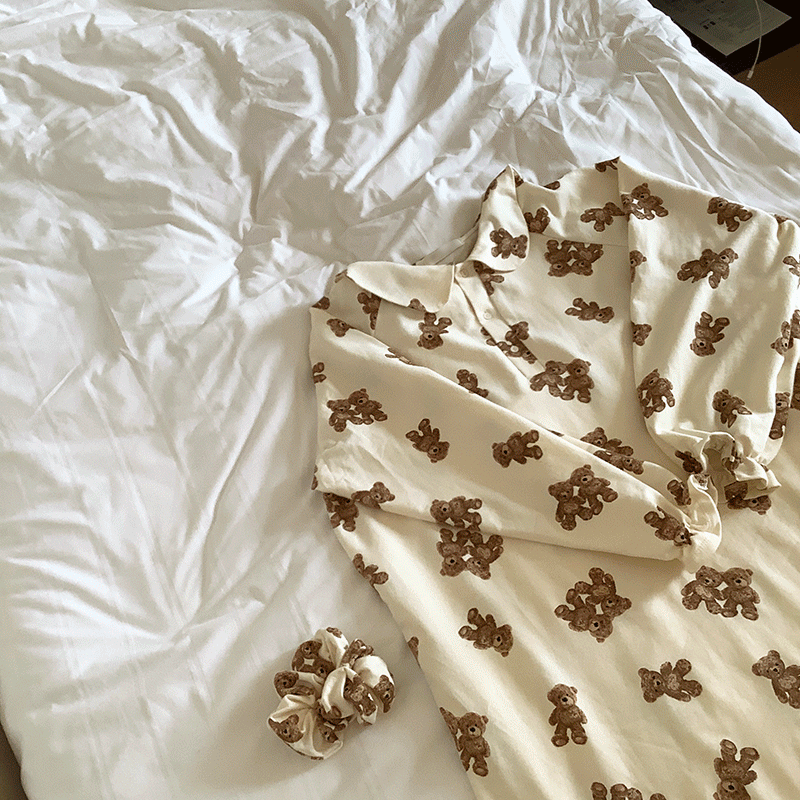 테디베어 원피스 잠옷 (2color)